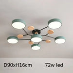 plafonnier led moderne vert blanc gris bois clair circulaire métallique scandinave éclairage intérieur
