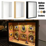 boîte cadre photo verre transparent miniatures décoratives maison poupée roses séchées portraits paysages