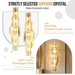 applique murale cristal doré moderne rangs superposés led éclairage chambre salon élégante fixée mur