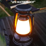 lampe led vintage camping suspension tringle métallique lumière blanche orangée noir atmo décorativeextérieurintérieur