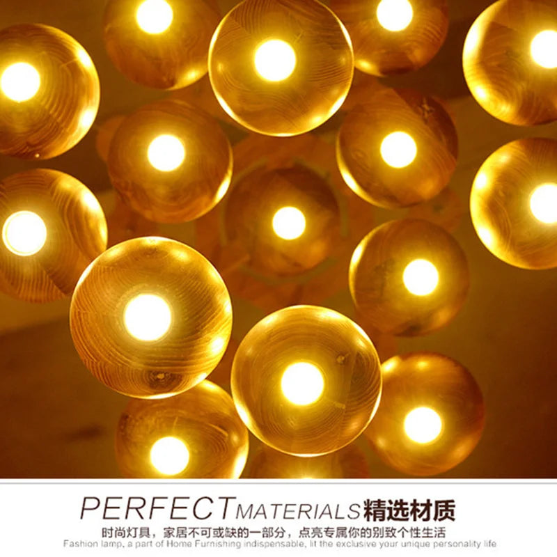 luminaire suspension bois massif moderne éclairage intérieur salon cuisine restaurant naturel