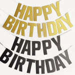 guirlande lettres or noir brillantes classique moderne anniversaire décoration fête happy birthday