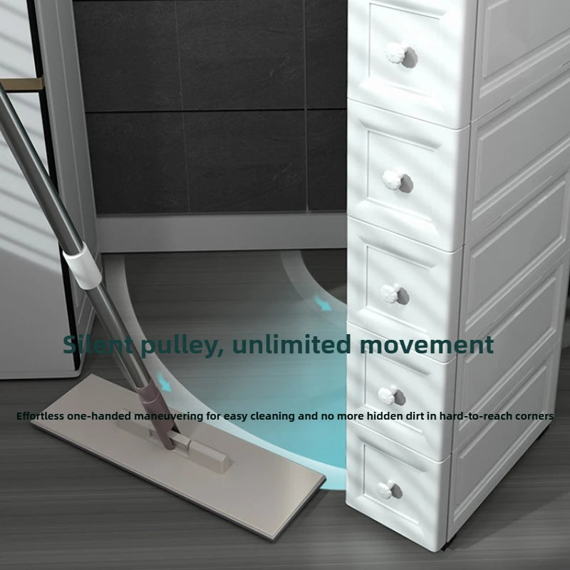 meuble tiroirs blanc moderne roues salle bain cuisine niveaux multifonctionnels
