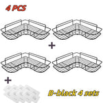 étagère murale moderne grille métallique noir adhésive salle bain acier inoxydable angle fixations incluses