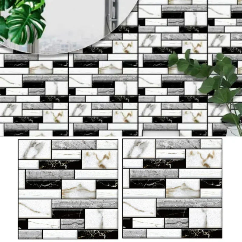 panneau décoratif mural brique rouge brun moderne 3d autocollant 30x30cm gris beige rustique