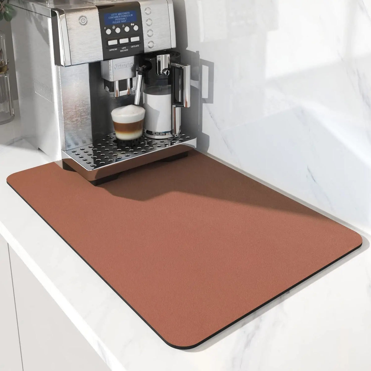 tapis protection machine anti goutte cuisine moderne rectangulaire absorption eau noir bleu