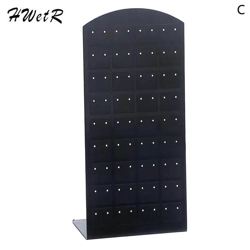 porte boucles d'oreilles moderne velours noir blanc grille perforations pieds boucles d'oreilles.storage organizer