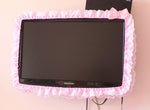 couverture téléviseur tissu rose décoration féminine bordure dentelle adhésive maison japonais