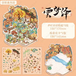 autocollants cartoon scènes miniatures animaux paysages multicolores opaques détaillés enfants