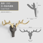 porte clés antlers or moderne porte sacs adhésif minimaliste zinc noir gris decoration mur