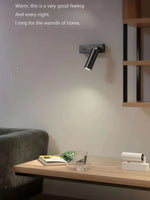 lampe lecture murale moderne 3W 5W blanc noir lisse éblouissement interrupteur indépendant fixé chambre