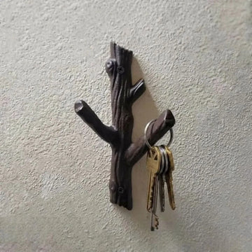 porte manteaux mural crochet serviettes clés branche arbre rustique imitation bois texturé fixations murales