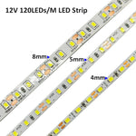 ruban led 12v 120leds/m blanc chaud adhésif moderne 50000h 3000k certification rohs ccc fcc