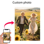 toile personnalisée photo couple plage moderne cadre bois toiles mariage paysages minimalistes