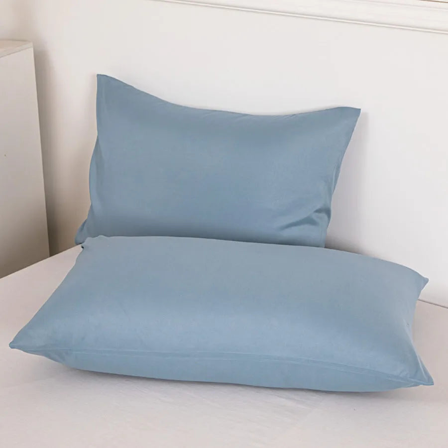 taies d'oreiller polyester non toxiques gris bleu blanc violet solides modernes hospitalières maison respectueuses