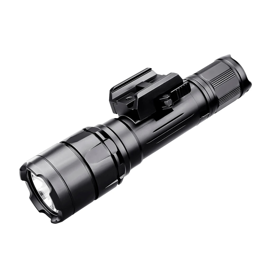 lampe tactique rail picatinny 1800 lumens rechargeable militaire éclairage rifle light