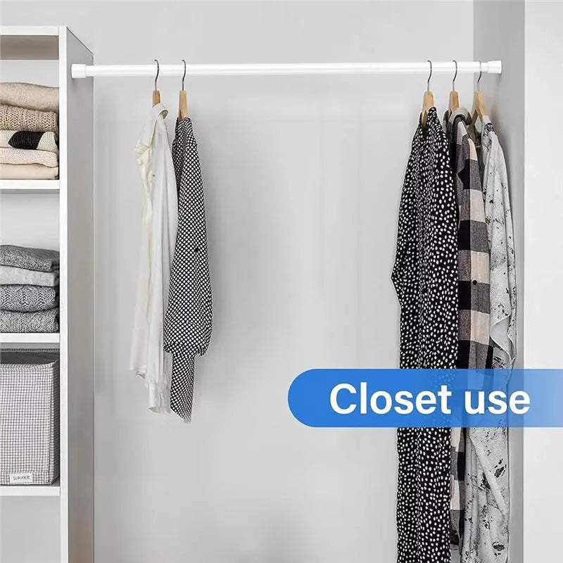 rideau tige adhésive blanche ajustable porte salle bain chambre.storage rack moderne non perçage