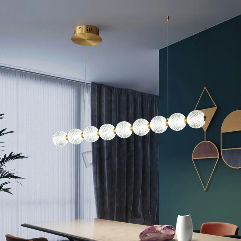 Suspension lumineuse moderne translucides blanc doré salon chambrehôtel