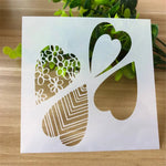 Stencil blanc motifs floraux palmiers oiseaux raisins feuilles bricolage scrapbooking decoration