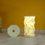 lampe table rechargeable led motif floral contemporaine minimaliste fixée adhésif base octogonale couvercle
