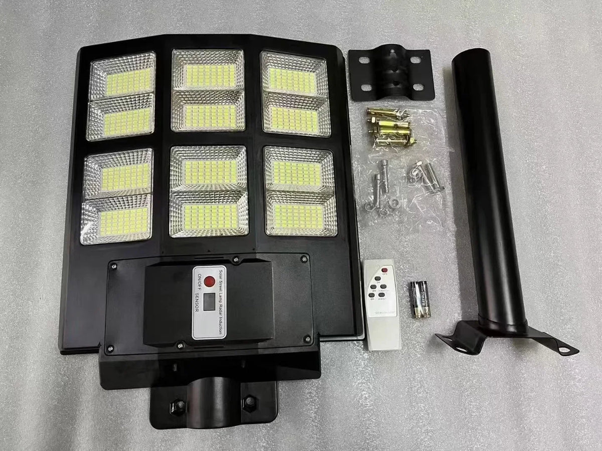 réverbères solaires led motion sensor extérieurs moderne panneau solaire fixations murales diodes disposées grille