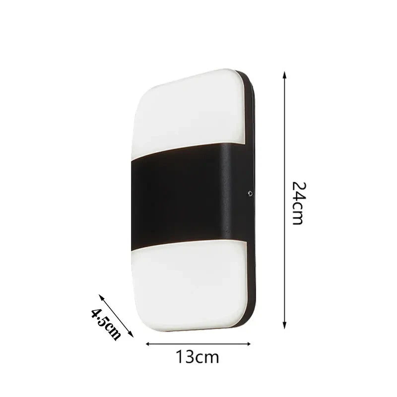 applique murale led moderne résistante humidité blanc noir adhésive éclairage intérieur extérieur 14w