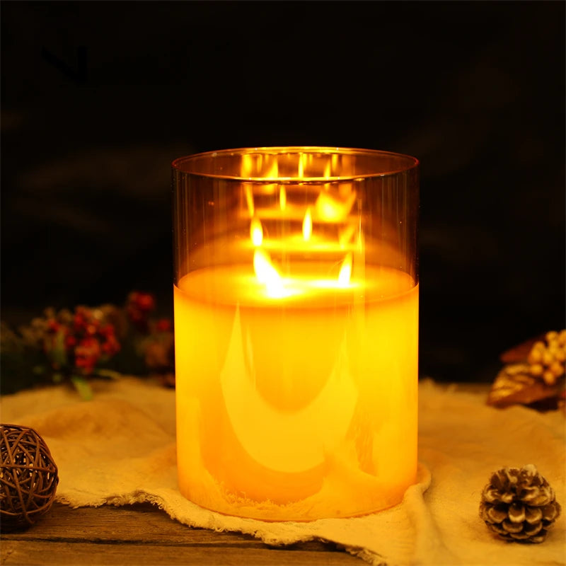 bougies led sans flamme blanc jaune doré modernes élégantes décoration intérieure halloween noël