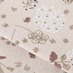 tissu coton imprimé fleurs beige rustique décoration maison bricolage couture résistant