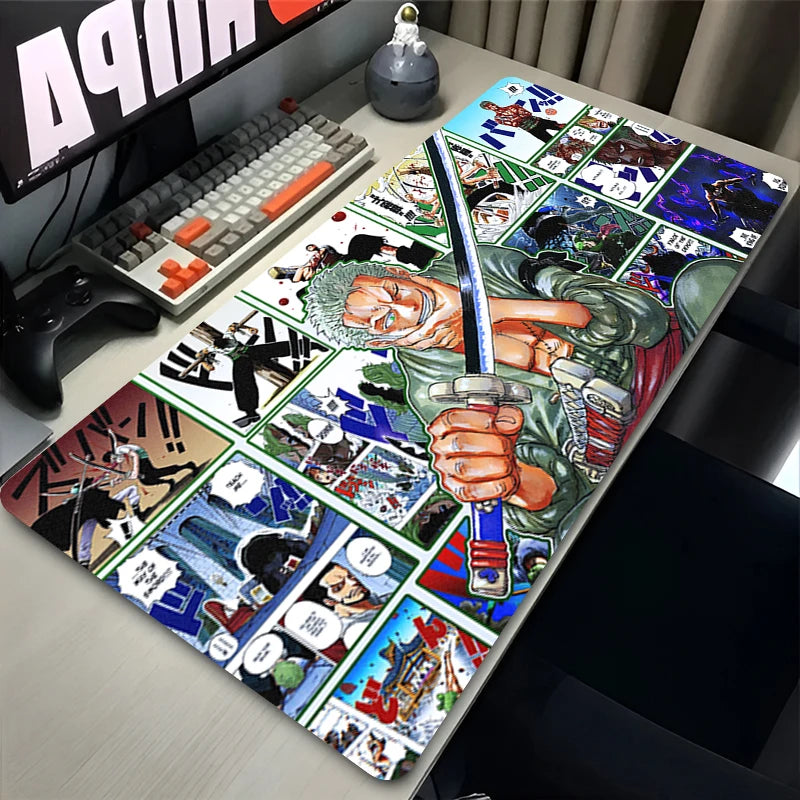 grand tapis souris anime xxl caoutchouc antidérapant gaming gamer noir multicolore