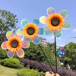 décoratif moderne fleur colorée rayures orange jaune bleu rose vert tringle noire extérieur jardin