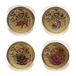 médailles zodiaque chinois animaux symboles yin yang decoration florale or rouge noire bleu verte