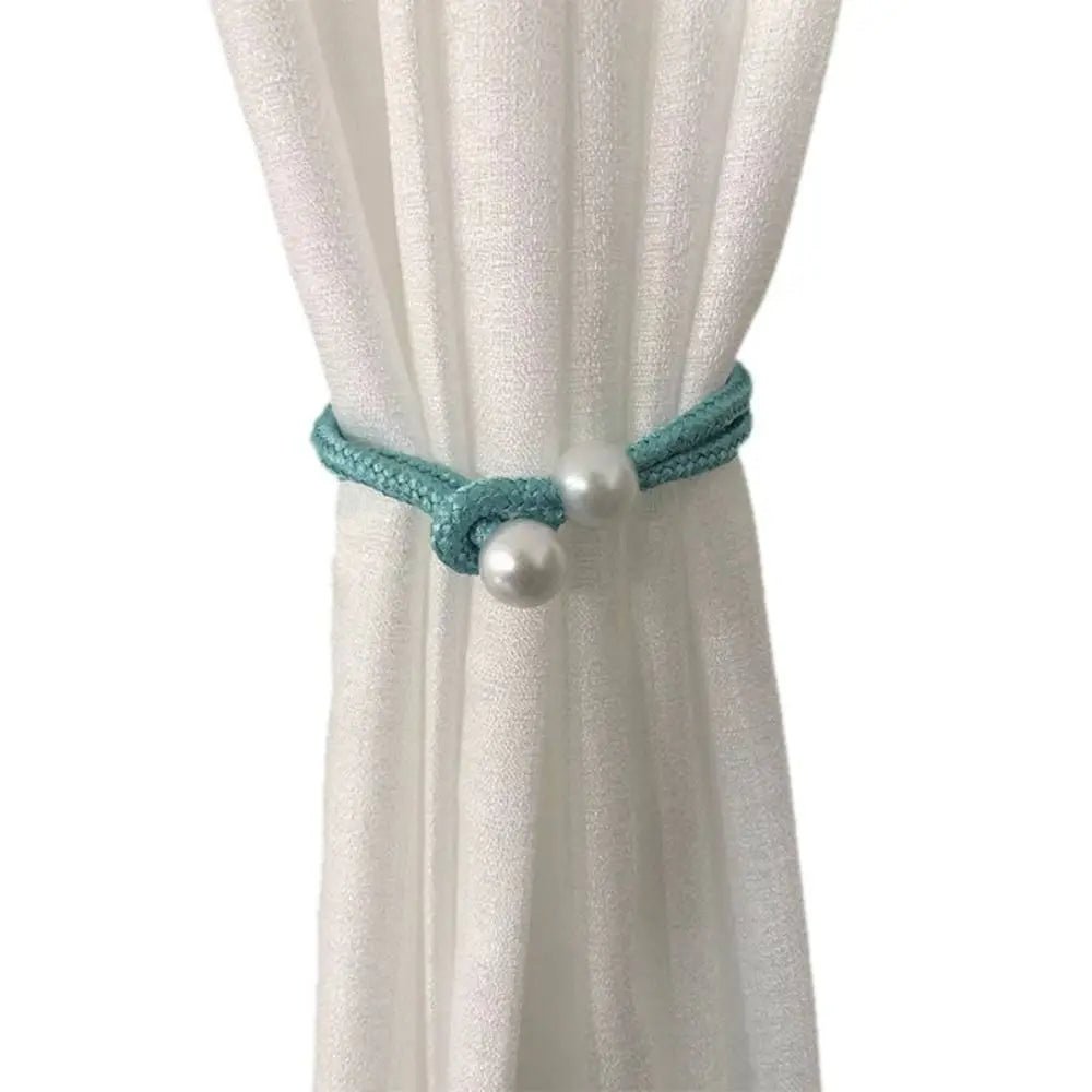 attache rideau tressées bohème couleur rose bleu gris jaune blanc ornement maison