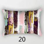 taie d'oreiller rectangulaire 30x50cm housse coussin décoration moderne motif abstrait coton polyester