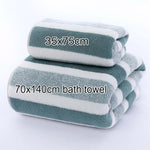 serviettes bain microfibre rayées séchage rapide 35x75cm 70x140cm gris rose bleu classique noël absorbantes