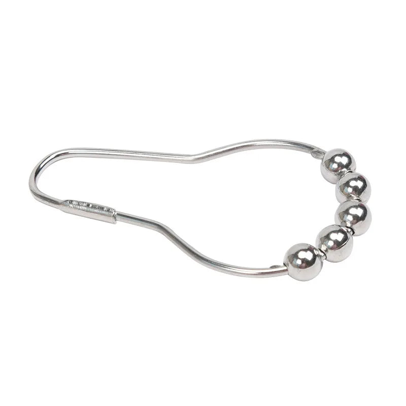 boucle rideau douche argentée métal moderne accessoire nickel satiné poli
