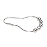 boucle rideau douche argentée métal moderne accessoire nickel satiné poli