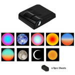 projecteur led rectangle noir lentille centrale moderne veilleuse atmosphères projection étoiles planètes chambre enfants