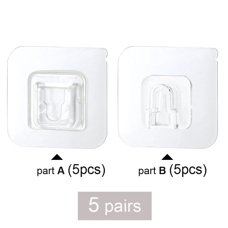 organisateur mural transparent adhésif support moderne cuisine salle bain multiple utilisation paires rectangles