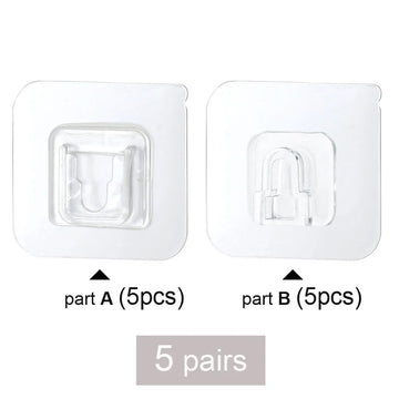 organisateur mural transparent adhésif support moderne cuisine salle bain multiple utilisation paires rectangles