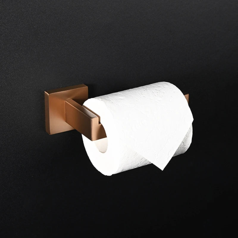 accessoires salle bain or rose moderne acier inoxydable finition brossée porte serviettes barre vis