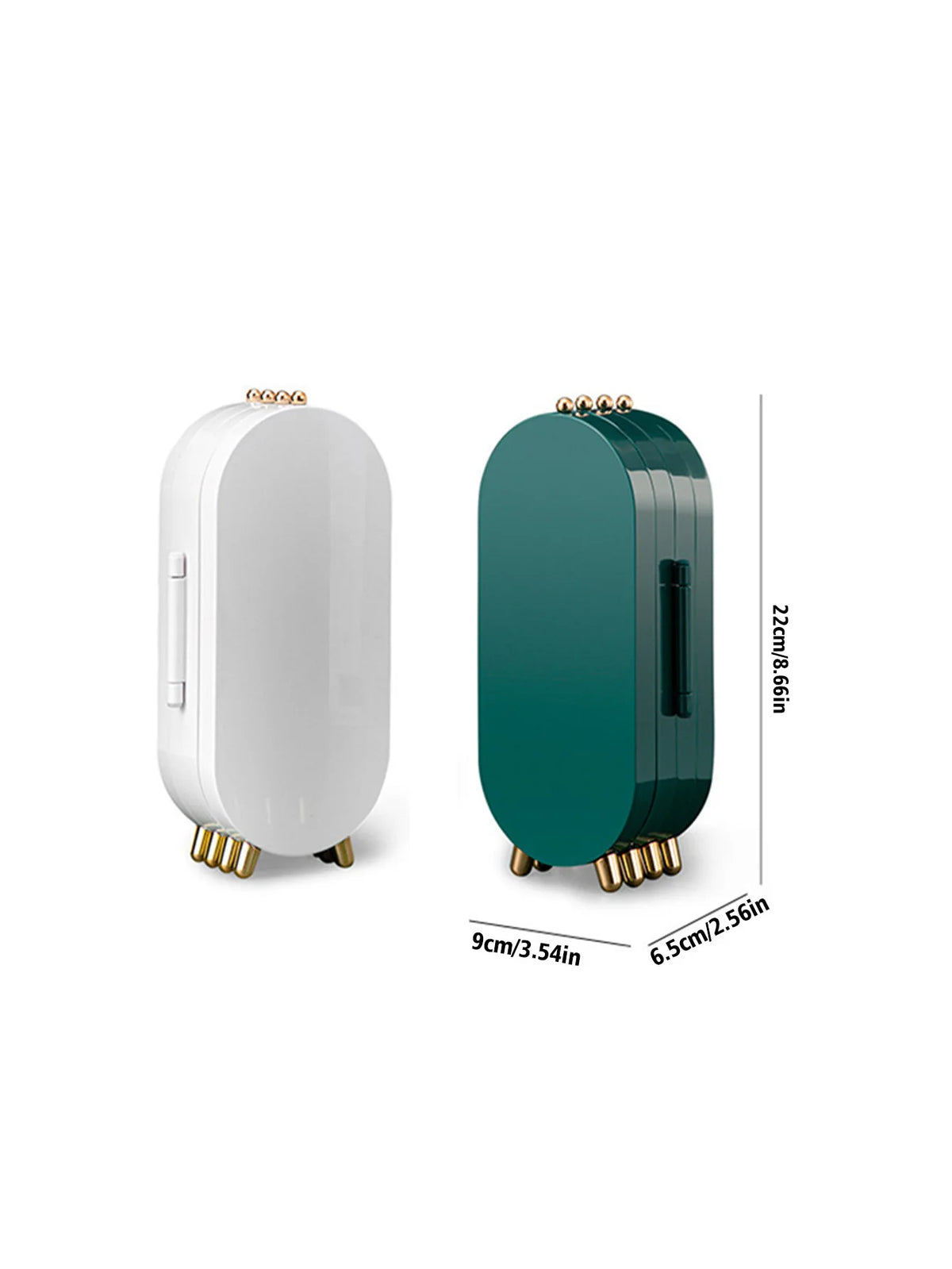 boîte bijoux transparente moderne miroir poignées boucles d'oreilles colliers pendentifs vert blanc portable chambre