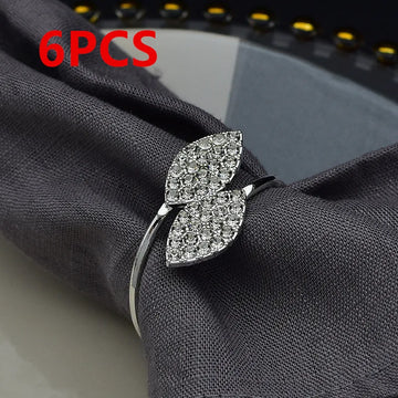 porte serviettes feuilles strass argenté doré élégants mariage banquet table