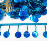ruban decoratif sequins brillants fleurs artificielles bleu rouge noir or rose 10 yards opacite