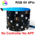 ruban led rgb 5v 18 led noir bleu adhésif moderne connecteurs certifié rohs cem