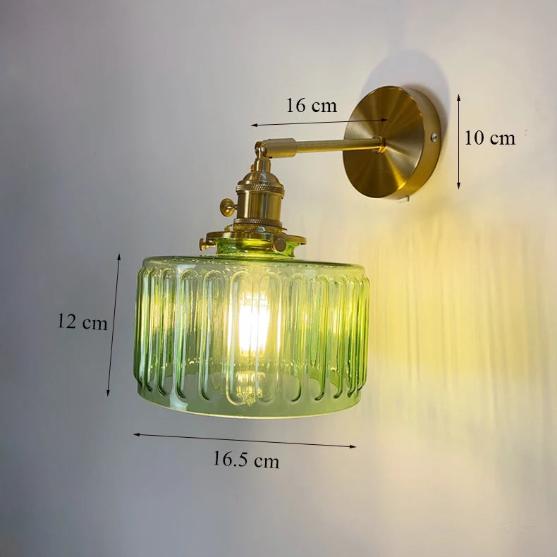 lampe murale or transparent moderne interrupteur rayures horizontales verre chambre cuisine étude