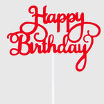 décoration gâteau happy birthday lettres stylisées couleurs unies moderne élegants pique enfant fête anniversaire