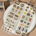 stickers multicolores transparents moderne mignon animaux nourriture brillants scrapbooking diy journal album bricolage