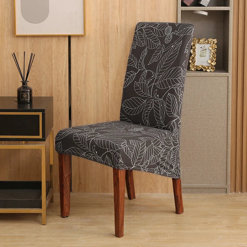housse chaise xl spandex polyester moderne floral gris noir beige orange