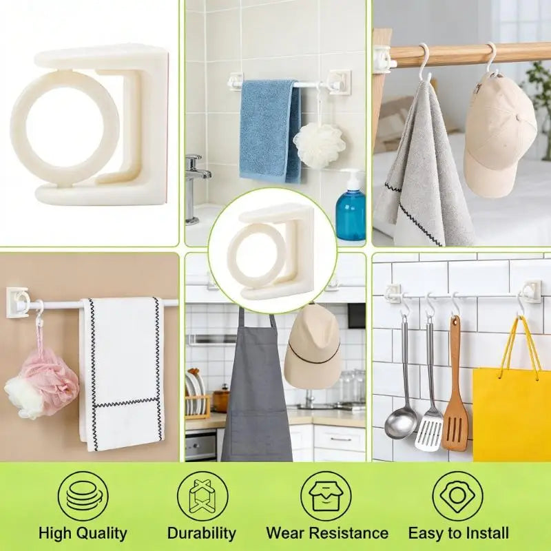 support mural adhésif crochet blanc moderne rond lisse opacité pratique décoration