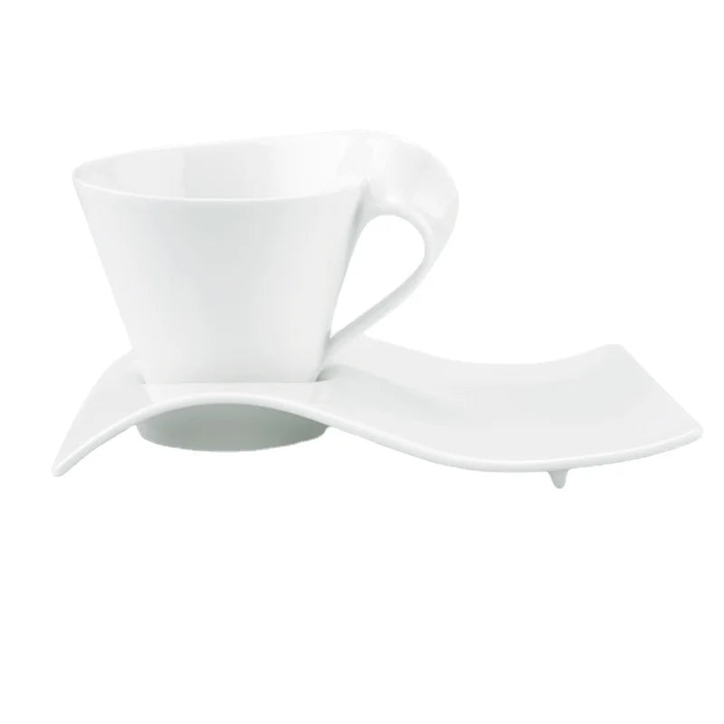 tasse blanc porcelaine moderne respectueux environnement 130ml 200ml 300ml 90ml cuillère dorée gâteau